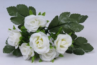 Букет белых роз 6 голов Н 35 см искусственные